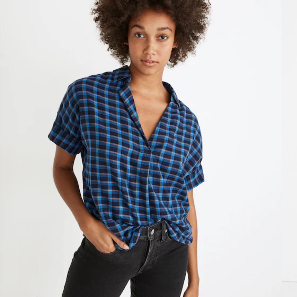 Madewell Double-Faced Park Popover Shirt in Plaid